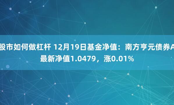 股市如何做杠杆 12月19日基金净值：南方亨元债券A最新净值1.0479，涨0.01%