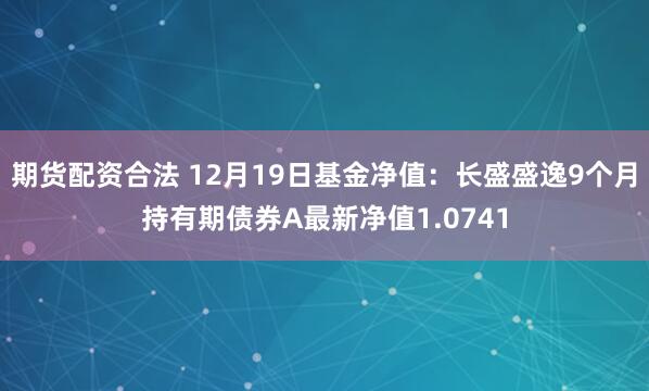 期货配资合法 12月19日基金净值：长盛盛逸9个月持有期债券A最新净值1.0741